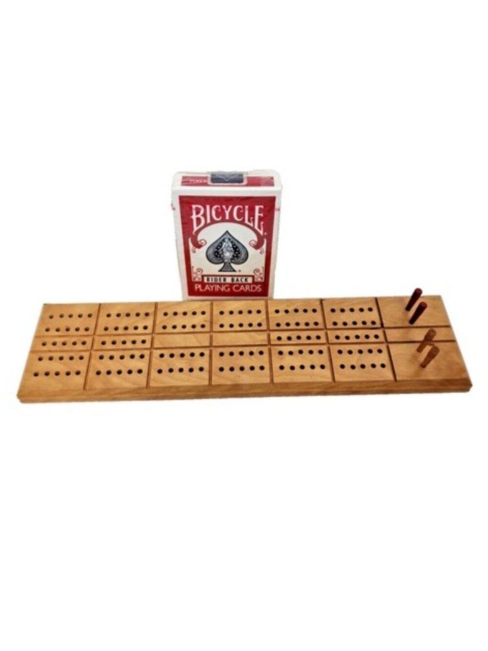 Vintage Milton Bradley Co Cribbage & NEW DISC Bicycle Rider Back Playing Cards